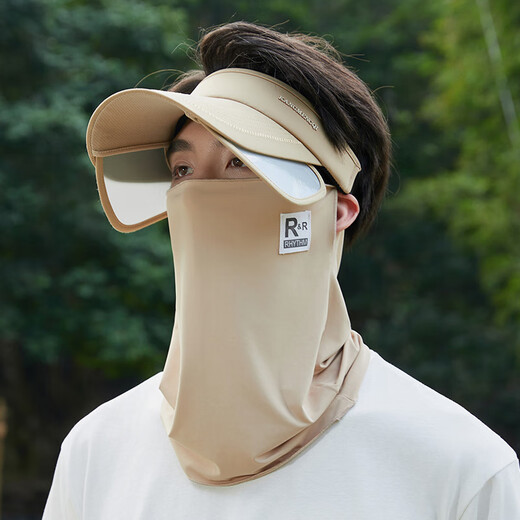 Demi Anissa summer sun protection hat men's face mask anti-UV outdoor sun hat fishing large brim empty top sun hat for women dark gray (single hat) one size fits all (size adjustable)