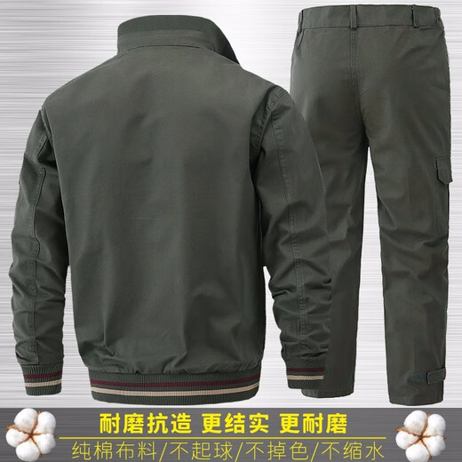 Xijing Algodón puro Algodón engrosado de soldadura eléctrica Anti-salding Ropa de trabajo Juego para hombres y mujeres Primavera y otoño Ropa de camuflaje de camuflaje resistente al desgaste Ropa de protección de mano de obra Pure Algodón puro Verde Militares 681 Set [Top + Pantalones] 175/XL (130-140Jin [Jin Equals 0.5 kg])
