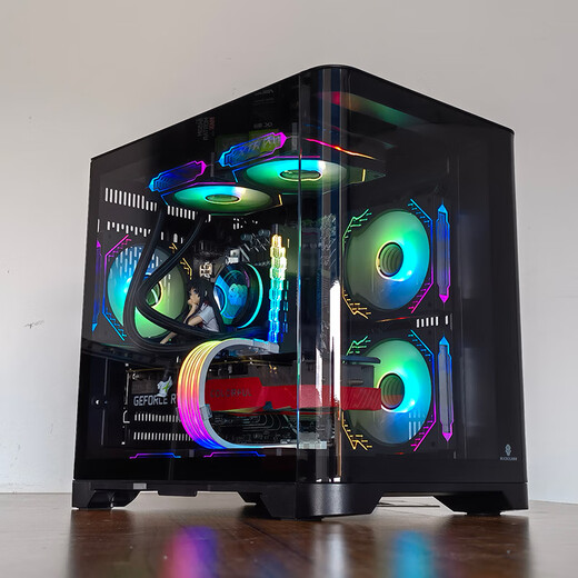 Wanjia Tianmu MINI black MINI curved glass sea view room computer case desktop MATX motherboard 240 water cooling