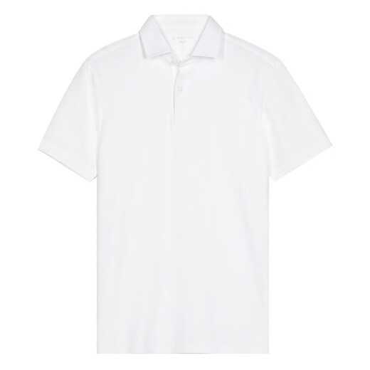 Season 5 SMART FIVE heavy double bead floor short-sleeved POLO shirt men's ice silk pure white light luxury business shirt collar daily commuting T white D757 L (weight recommended 66-75kg)