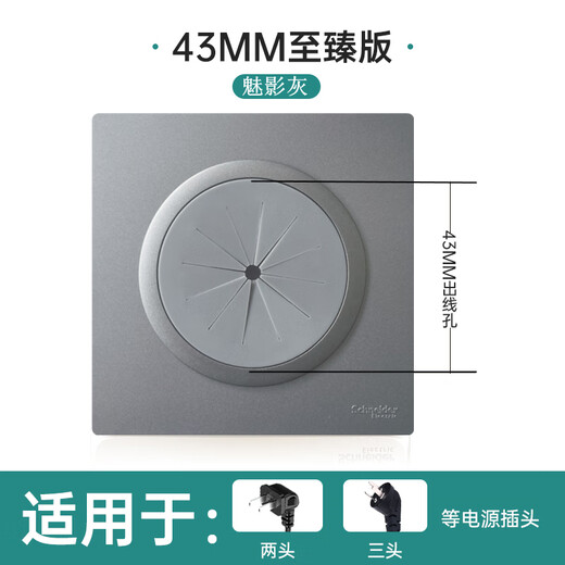 Schneider socket Boyi threading panel protective coil cover with dust-proof outlet punching panel background wall ugly panel Boyi Qingya white 43mm ultimate version / must be installed in a cassette