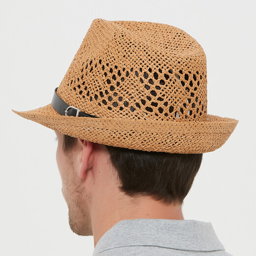Somubay Hut Herren Sonnenschatten Strohhut Hut Atmungsfreier Urlaub cooler Hut Sonnenschutz Hut Panama Britische Gentleman's Top -Hut Khaki Farbe (Empfohlen vom Ladenmanager) Regulierter Code
