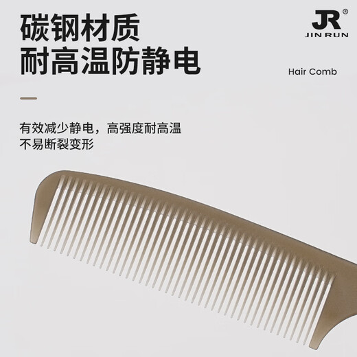 Manika professional hairstylist hair comb ultra-thin flat comb women's cutting and combing hair shop special men's push edge comb frosted transparent gray-15915