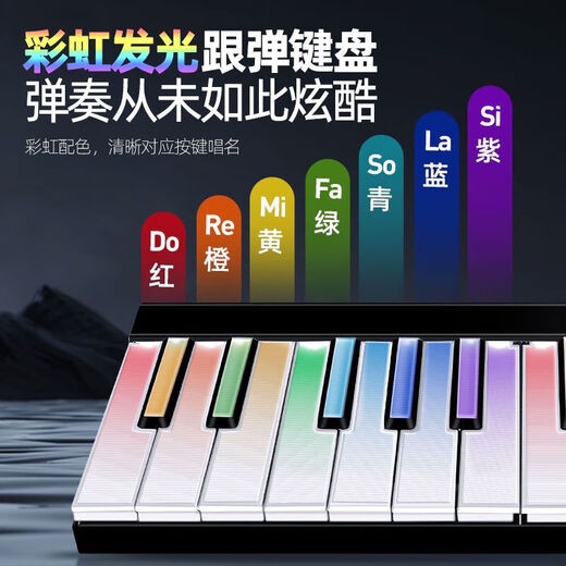 Bubble self-study MIDI keyboard automatic electric piano smart rainbow piano portable electronic piano adult children music password instrument elegant white-48 key (magnetic splicing model)