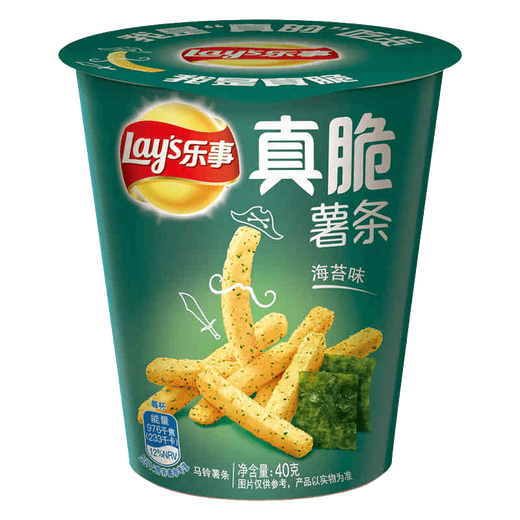乐事（Lay's）真脆薯杯真脆薯条三兄弟原味番茄味膨化食品美味圣诞双旦休闲零食 海苔味40g