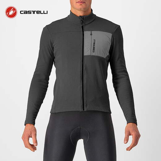 Castelli scorpion men's autumn and winter trail cross-country flocking long-sleeved warm with pockets cycling jersey top 4522505 755 yellow M