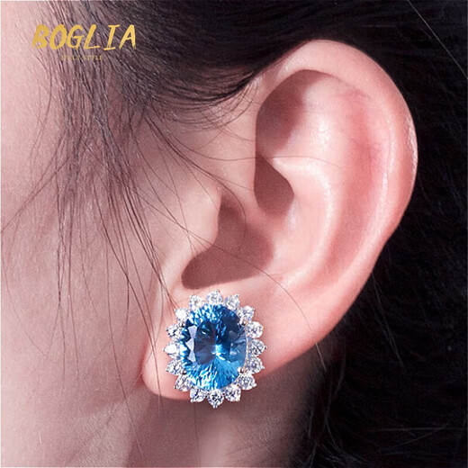 BOGLIA Brand Topaz Earrings Women's Gemstone Earrings Earrings Silver Niche Design Fashion Topaz Earrings