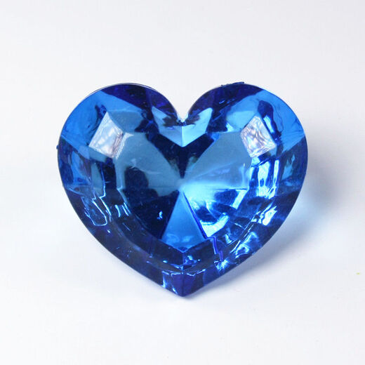 Lingchuan acrylic non-porous transparent heart-shaped gemstone toy children's ornaments sugar pusher to catch crystal birthday reward gift 5cm deep pink love heart ornaments