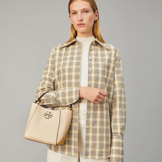 Tory Burch TB Bolsa para mujeres Tang Liboqi Bolso de bolso para mujeres Bolso McGraw Series Fashion Fashion Fashion One-Hohor Crossbody Bag Regalo de cumpleaños para su novia Cheese White Trompeta 74956 724