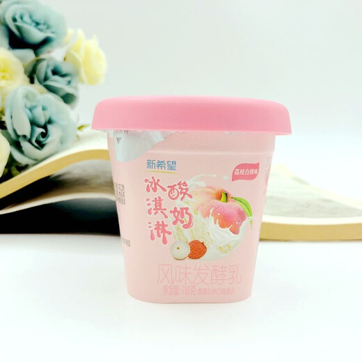 New Hope Ice Cream Yogurt Lychee White Peach Flavor Sharing Pack Flavored Fermented Milk 110g Specifications Special Pack Lychee Peach Ice Cream 12 Cups