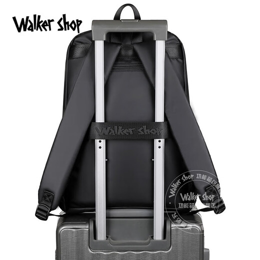 Walker Shop【轻奢品牌】电脑包男双肩包男轻奢皮膜商务旅行背包男书包 经典黑【礼盒装/顺丰速发】 15.6英寸