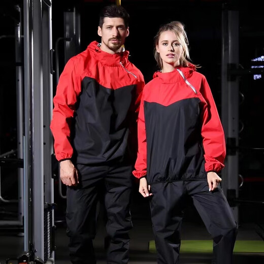 Gewichtsverlust Schweißanzug Männer und Frauen Anzüge für Männer und Frauen im Frühjahr und Sommerschwitzen, Schwitzen, Fettabbau, Fettverbrennung, Laufen zeigen den gleichen Sportbekleidungsstil. Schweiß-Explosionsanzug (Top + Hosen) mit Geschenken XL (120-135)