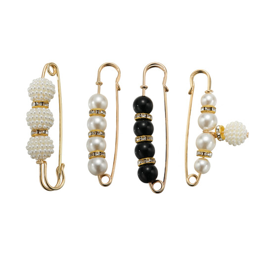 Kalevin trousers waistband changed to small pins to tighten the waist artifact brooch women's pins to fix clothing accessories anti-exposure buckle skirt adjustment buckle 2 pieces of white pearls + small pins