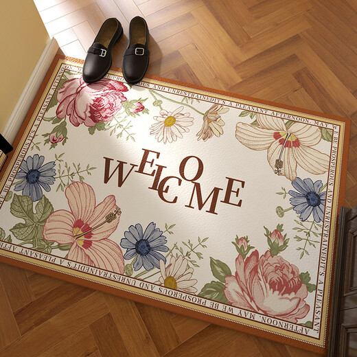 Gudie American entry door floor mat door entrance PVC floor mat wipeable no-wash household leather mat can be cut Dingcao Chongming - Square 60*90CM (wipe clean once)