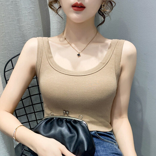 Big Beauty Rabbit, Faden-Hosenträgerweste, schlanker Fit, U-Neck, sekundärer Brustschutz, Anti-Exposition, äußere Verschleiß, großer ärmelloser Top, weißer, großer XL empfohlen, 110-140jin [Jin entspricht 0,5 kg]