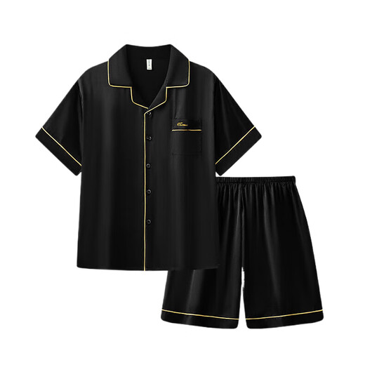 Yu Zhaolin-Pyjamas für Männer im Sommer Dünne Eis-Shorts-Shorts für Teenager können große Home-Kleidungsanzüge tragen.