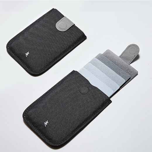 Qimo (KEMY) DAX layered pull-out bag Internet celebrity fashion brand men and women ultra-thin color gradient smart card wallet gray blue gradient/spot