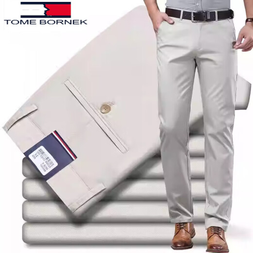 Tommy Shekelly Tommy Tommy Casual Hosen Herren Frühlings- und Sommerdünn-Business-Freizeit-Micro-Boil Gerade atmungsaktive All-Match-Hosen schwarz [9929] 31