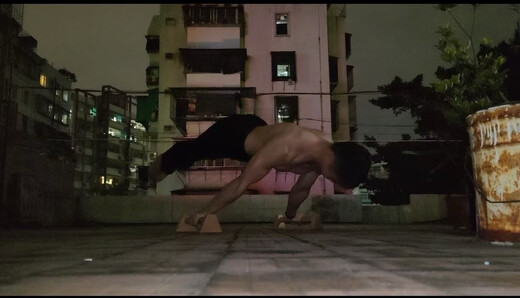 宰搂俄挺俯卧撑支架榉木徒手健身俄式挺身户外倒立架 黄色20cm