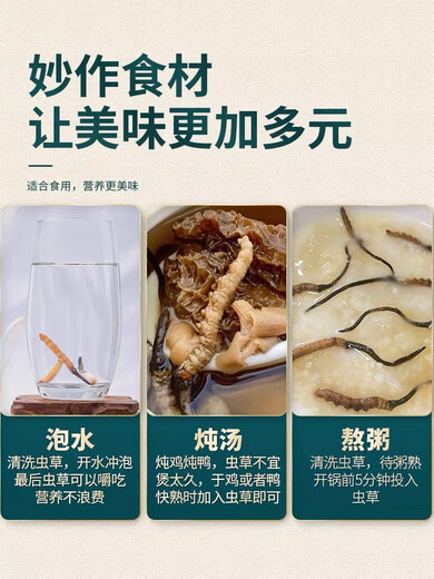 雄风道正宗冬虫夏草虫草头期藏区雪域冬虫夏草过节送礼礼盒装 3根/克 10克装