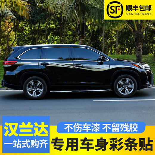 Suitable for 15-22 new Highlander body color strips special car waistline pull-up stickers fourth generation Toyota modified Highlander body color strips fourth generation-22 models-TJ-301-imported