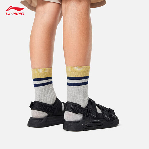 Li Ning children's shoes children's sandals for boys COKAYOUNG smooth lightweight rebound comfortable casual shoes black-3 35