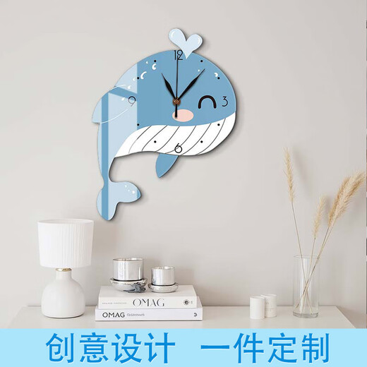 Personalisierte einhundert Wohnzimmer Kinderzimmer neuer Cartoon -Stil Dekorative Malerei Malen Malen Stummschalwaluhr Walluhr FJ1049 Spezielle Formhöhe 55* Breite 41 cm