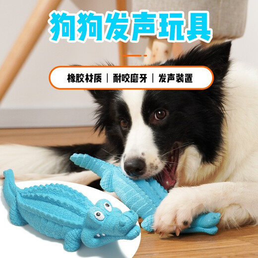 Jouets pour chiens pour animaux de compagnie, dents de broyage du son et résistance morsure moyenne et grandes fournitures pour chiens jouets en caoutchouc, style bleu