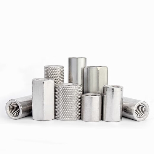 Jinchao 304 stainless steel hexagonal/extended round nut knurled nut connecting nut column M6-M14 M8*S13*50 (1 piece