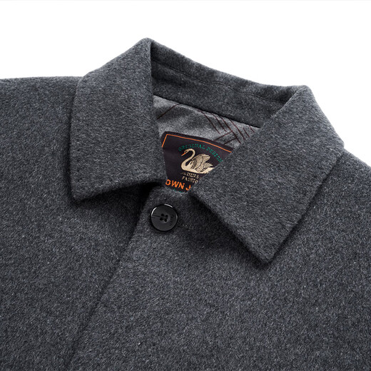 恒源祥双面呢羊毛呢子大衣男士中长款冬季可脱卸羽绒内胆羊绒翻领外套男 Y2316藏青色(可拆卸鹅绒内胆) M 170码-适合体重100-120斤