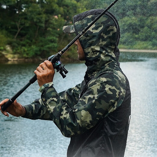 HISTAR fishing raincoat special waterproof ultra-thin breathable full-body rainstorm-proof thickened long lure raincoat fishing equipment four-season sleeved hooded fishing raincoat - Camouflage Green XL [recommended 165-180cm 65-85kg]