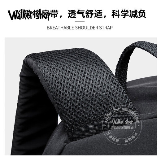 Walker Shop【轻奢品牌】电脑包男双肩包男轻奢皮膜商务旅行背包男书包 经典黑【礼盒装/顺丰速发】 15.6英寸