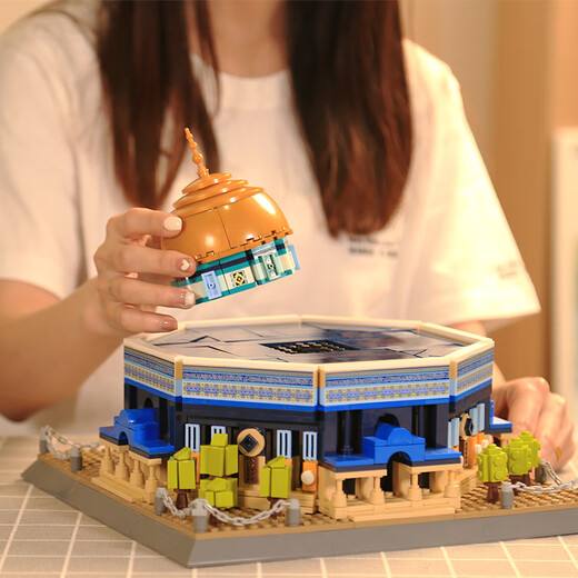 WangeWange's famous works Jerusalem Rock Dome Mosque small particle model world famous building assembly 5243 Rock Dome Mosque (983pcs)