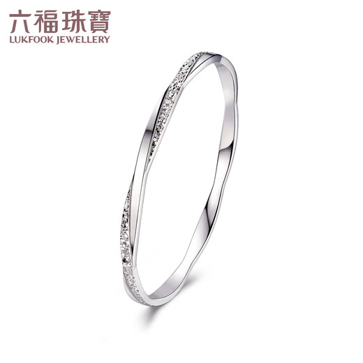 Lukfook Jewelry Platinum Bracelet Platinum 950 Crushed Ice Solid Bracelet Price 54mm - About 21.90g