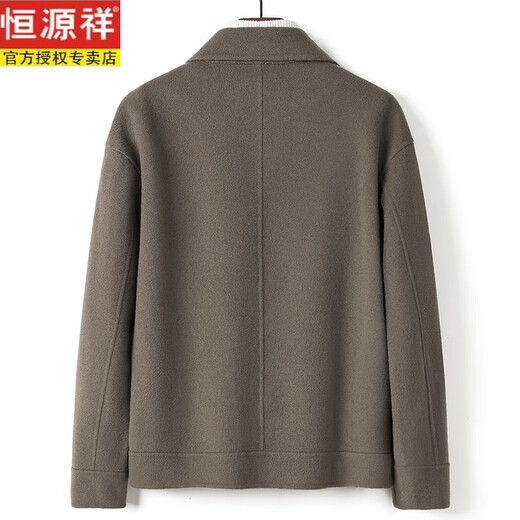 Hengyuanxiang chaqueta de hombres de lana de doble cara 2024 otoño e invierno corta suelta de lana pura chaqueta de lana casual de lana de moda