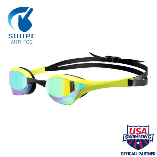 Arena Unisex Cobra Ultra Swive Racing Goggles Anti-fog Silver/Gold Jade Lime One Size