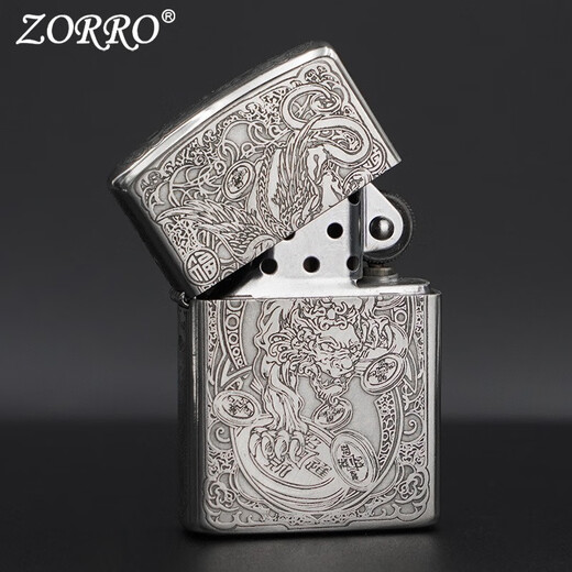 佐罗ZORRO佐罗防风煤油打火机男士白铜貔貅五面精雕创意送男友礼物潮 五面白铜貔貅Z902升级官字标内胆