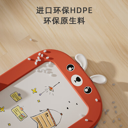 Katio Paintboard Children's Bracket-type Household Baby Erase Dust-Free Graffiti Writing Board Magnetic Child Birthday Gift Toys [Khaki] Belt: Paintbrush*8+ Board Eraser+Magnetic [Bunny Paintboard]