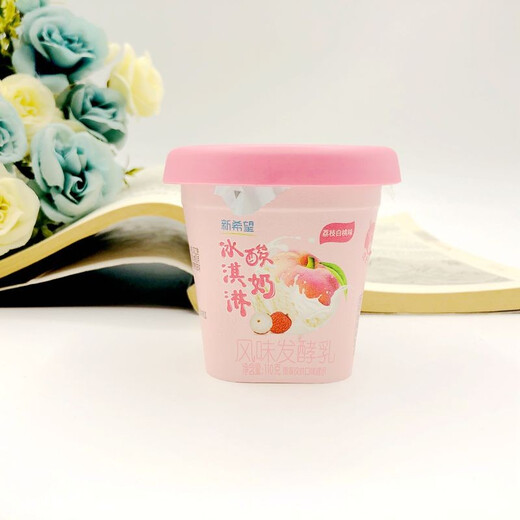 New Hope Ice Cream Yogurt Lychee White Peach Flavor Sharing Pack Flavored Fermented Milk 110g Specifications Special Pack Lychee Peach Ice Cream 12 Cups