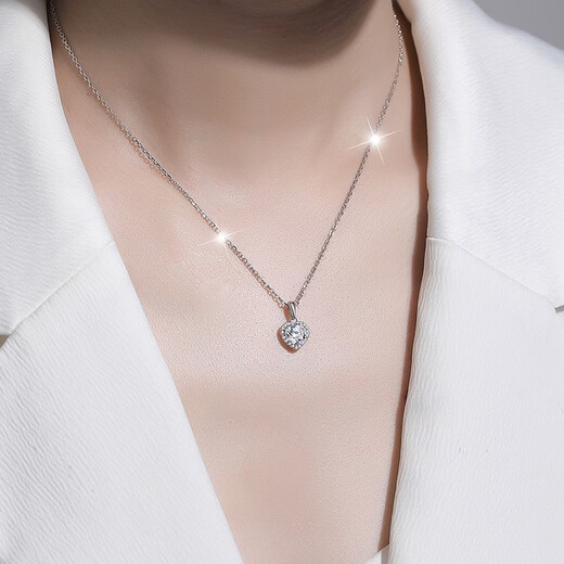 MZMZ Alluring Love Platinum Necklace Women's PT950 Clavicle Chain Moissanite Platinum Birthday Anniversary Gift for Girlfriend Please Photograph (Engraving + Greeting Card) Chain Length 40cm + 5cm Adjustable Chain