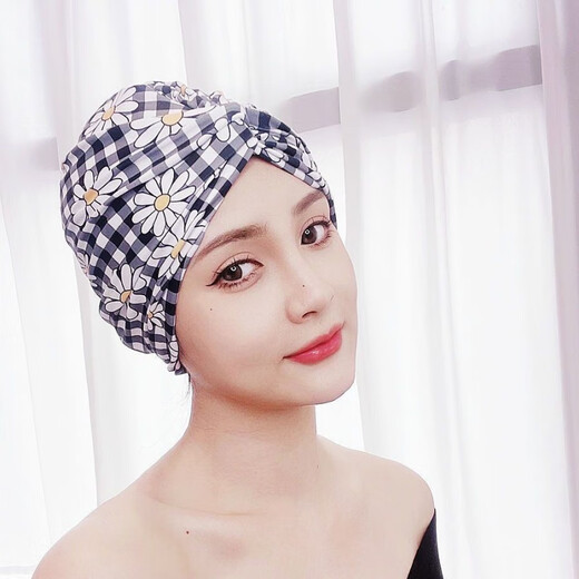 Zailu long and short hair, fashionable and cute ear-protecting fabric swimming cap, good-looking, hot spring swimming cap for women with small face, 2001 black Mickey hat + nose clip earplugs
