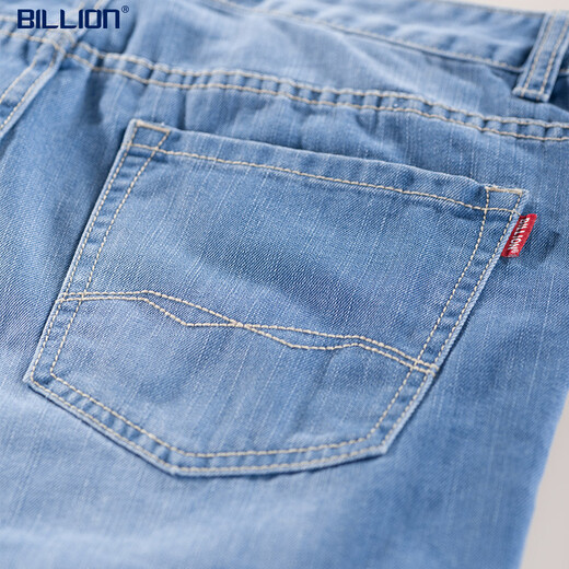 
BILLION summer jeans men's straight thin fast dry cool casual pants mid-waisted fit breathable and easy to care J19674 674 light blue (76 inner length) 31 (2.44 feet)