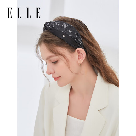 ELLE classic presbyopic patchwork headband French elegant and high-end headband high skull hairpin gift for girlfriend