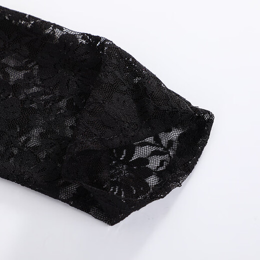 
Fu Qirui long lace gloves for women fashion sexy five-finger thin breathable sunscreen sleeves for bride wedding arm cover black single size