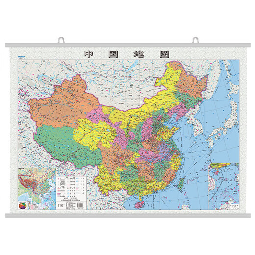 全新修订 升级版 中国地图挂图+世界地图挂图（单张1.1米*0.8米 历史名城古都 生僻字注音 学生地理学习考试、办公家庭装饰  无拼缝 无折痕 筒装挂图 套装共2张）
