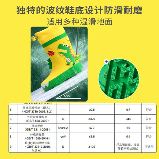 lemonkid儿童雨鞋男女童防滑水鞋小孩学生高筒雨靴 乐奇喷火龙 31码