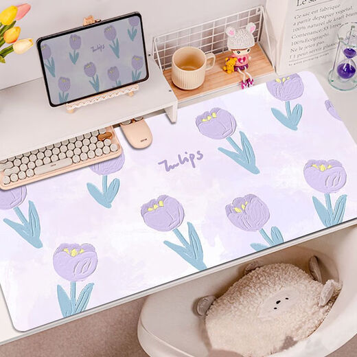 Ye yu lila Schmetterlingsblume Maus-Maus-Pad Super großes hochwertiges Mädchen Wache Computer Büro Schreibmatte Tischpolster RK-3890 丨 Lila verdickte Schließkante 57 cm * 33 cm 2mm 2mm