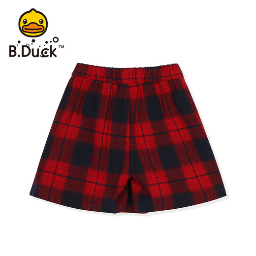 B.Duck little yellow duck children's clothing girls casual hair shorts girls British style pants pleated hem BF325A9901 classic red 105