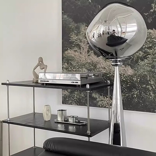 Zhongshuai high-end lava floor lamp post-modern light luxury living room bedroom study room decoration creative atmosphere Italian style H155 pearl black + smoke gray lampshade remote control dimming