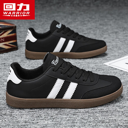 Zapatos para hombres Warrior Autumn Autumn Breathable informal Sports Shoes Retro Shoe Retro Forrest Gump Shoes 0053 Blanco y negro 41